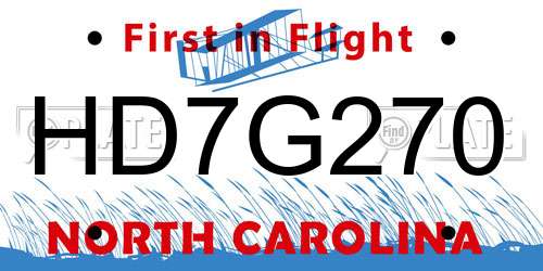 HD7G270 North Carolina License Plate