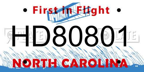 HD80801 North Carolina License Plate