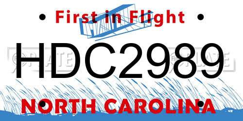 HDC2989 North Carolina License Plate