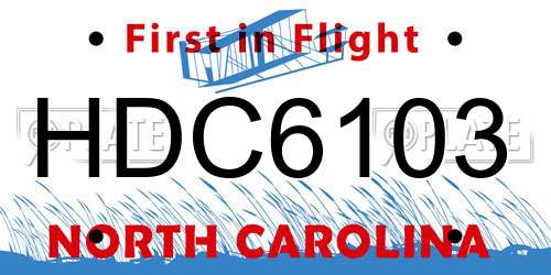 HDC6103 North Carolina License Plate
