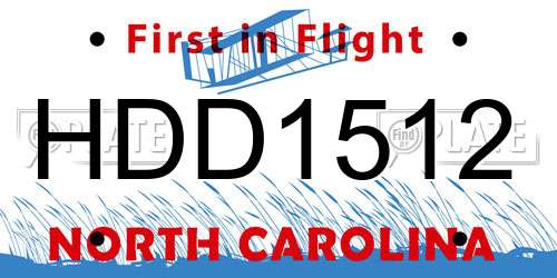 HDD1512 North Carolina License Plate