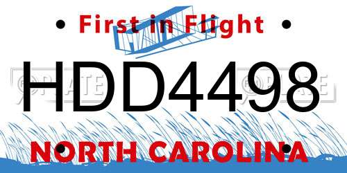 HDD4498 North Carolina License Plate