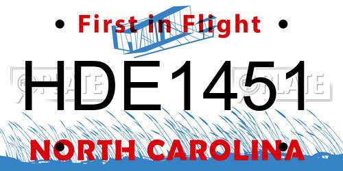 HDE1451 North Carolina License Plate