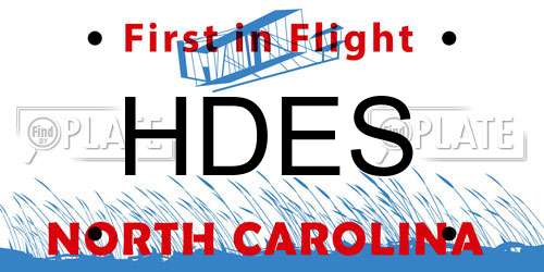 HDES North Carolina License Plate