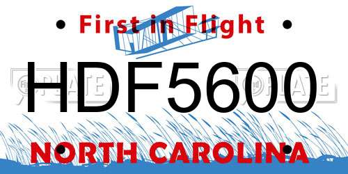 HDF5600 North Carolina License Plate