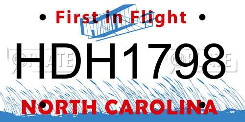 HDH1798 North Carolina License Plate