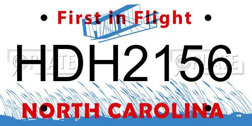 HDH2156 North Carolina License Plate