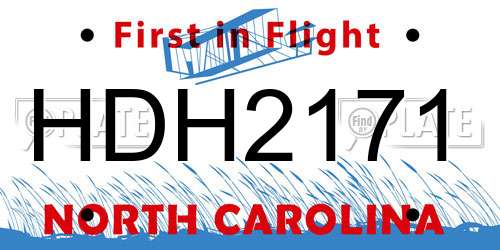 HDH2171 North Carolina License Plate