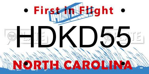 HDKD55 North Carolina License Plate