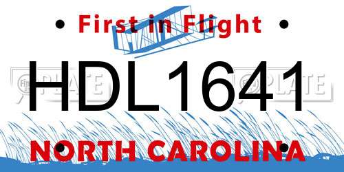 HDL1641 North Carolina License Plate