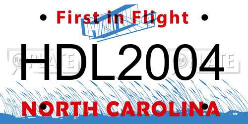 HDL2004 North Carolina License Plate
