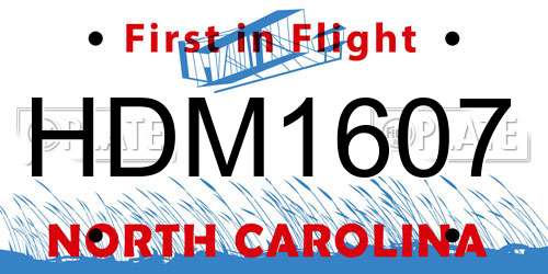 HDM1607 North Carolina License Plate