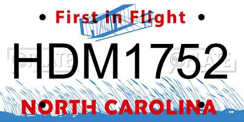 HDM1752 North Carolina License Plate