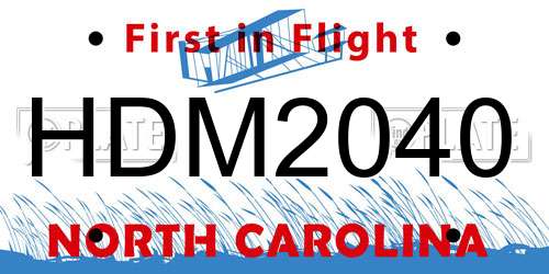 HDM2040 North Carolina License Plate