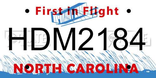 HDM2184 North Carolina License Plate