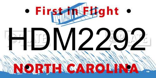 HDM2292 North Carolina License Plate