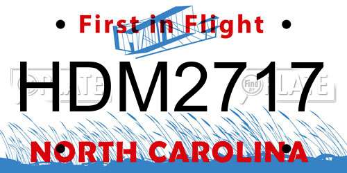 HDM2717 North Carolina License Plate