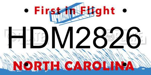 HDM2826 North Carolina License Plate