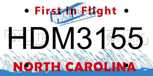 HDM3155 North Carolina License Plate