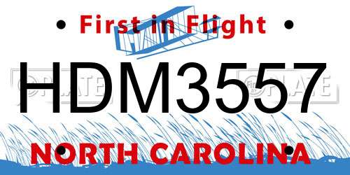 HDM3557 North Carolina License Plate