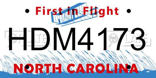 HDM4173 North Carolina License Plate