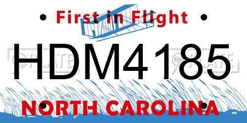 HDM4185 North Carolina License Plate