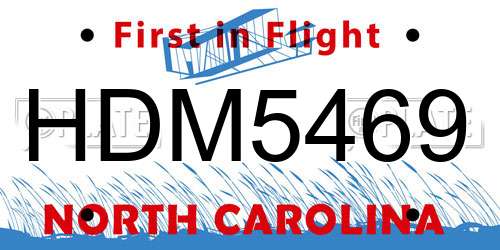 HDM5469 North Carolina License Plate