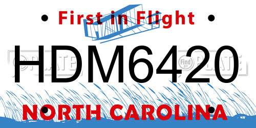 HDM6420 North Carolina License Plate