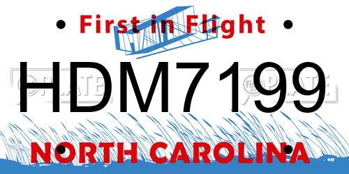 HDM7199 North Carolina License Plate