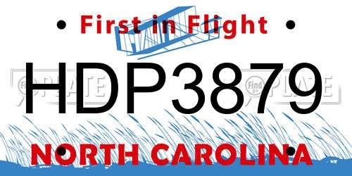 HDP3879 North Carolina License Plate