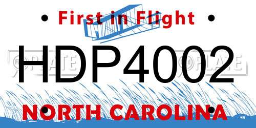 HDP4002 North Carolina License Plate