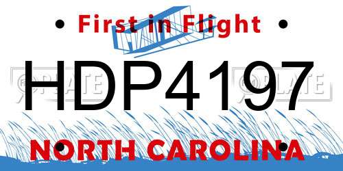 HDP4197 North Carolina License Plate