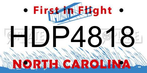 HDP4818 North Carolina License Plate