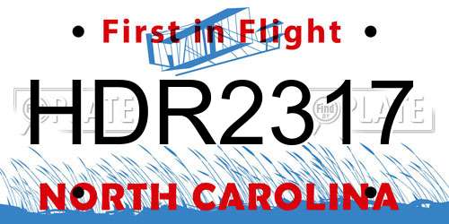 HDR2317 North Carolina License Plate