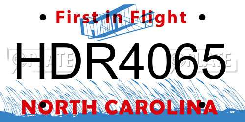 HDR4065 North Carolina License Plate