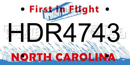 HDR4743 North Carolina License Plate
