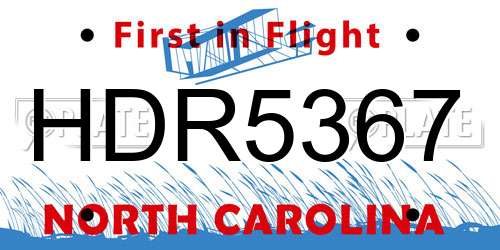 HDR5367 North Carolina License Plate