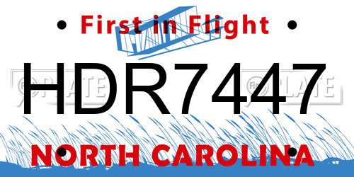 HDR7447 North Carolina License Plate