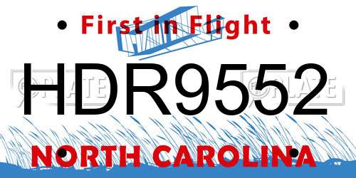 HDR9552 North Carolina License Plate