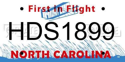 HDS1899 North Carolina License Plate