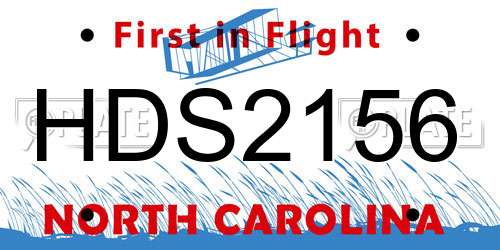 HDS2156 North Carolina License Plate