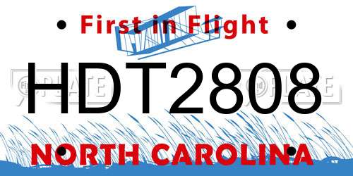 HDT2808 North Carolina License Plate