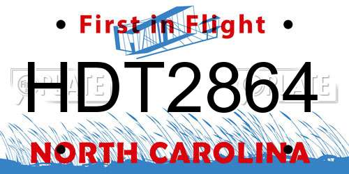 HDT2864 North Carolina License Plate