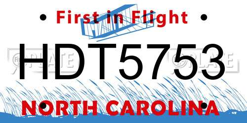 HDT5753 North Carolina License Plate
