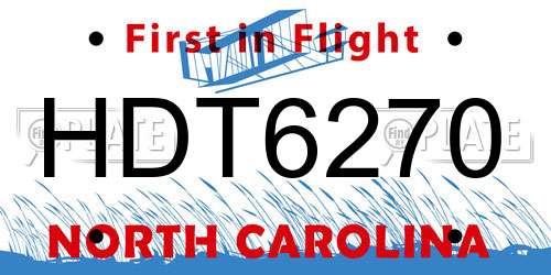 HDT6270 North Carolina License Plate
