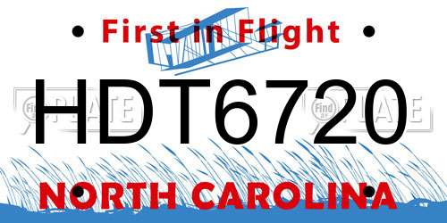 HDT6720 North Carolina License Plate