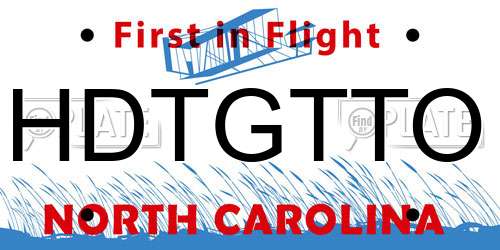 HDTGTTO North Carolina License Plate