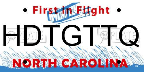 HDTGTTQ North Carolina License Plate