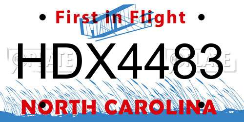 HDX4483 North Carolina License Plate