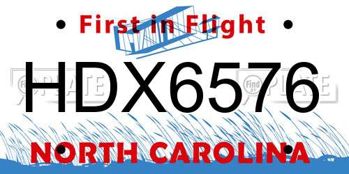 HDX6576 North Carolina License Plate